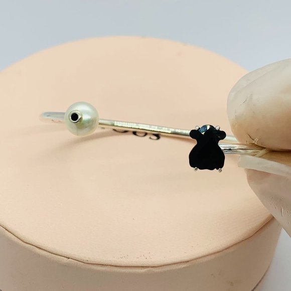 Tous Silver Erma Bracelet with Onyx, Pearl and Spinel Women Bracelet Jewelry - Picture 7 of 9